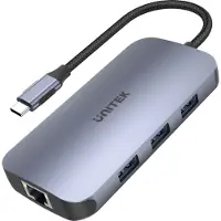 UNITEK D1071A Schnittstellenhub USB 3.0 SuperSpeed 5 Gbit/s Silber
