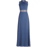 Vera Mont Abendkleid "Abendkleid rückenfrei", Damen, Gr. 40, EURO, blau (blau stone), 100% Polyester Pol. recyc.., Kleider Abendkleid