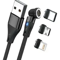 RealPower MagneticCharge3, 2 m, USB A, Schwarz