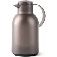 EMSA Isolierkanne "Samba", braun (taupe, transluzent), B:14,4cm H:28cm, Glas, Kunststoff, Kannen, Isolierkanne, XXL-Modell, zeitloses Design, einfacher Knopfdruck, 24h kalt, 12h warm