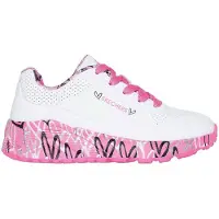 SKECHERS Uno Lite Lovely Luv 314976L/WH Sneaker, Girls, Synthetik, White/Pink - Marken , Weiß