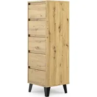 Top E Shop Topeshop SCANDI 5S ARTISAN, Schwarz, Eiche, 5 Schublade(n), Partikelbord, Modern, Schwarz, 400 mm