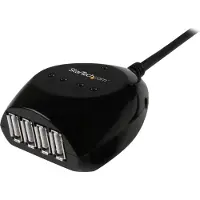 StarTech.com .com 15m USB 2.0 Kabel aktiv mit 4 Port USB Hub, USB 2.0, 480 Mbit/s, Schwarz, 15 m, 110 - 240 V, 5 V