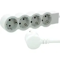 Legrand 694569, 5 m, Drinnen, Abgewinkelt, Grau, Weiß, 4 AC-Ausgänge, 852 g
