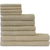 Dyckhoff Handtuch Set "Kristall", beige, 10 Stk., Walkfrottee, Walkfrottee, Obermaterial: 100% Baumwolle, Handtuch-Sets, Handtuch Set, mit feiner Bordüre, Duschtücher, Handtücher und Gästetücher
