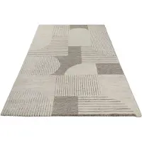 Wecon Home Teppich "Mats" rechteckig 18 mm Höhe Gewebt, Hoch-Tief, pflegeleicht, Retro Design, Scandi, Wohnzimmer