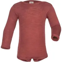 Engel - Baby-Body Langarm Mit Druckverschluss Schulter - Merinounterwäsche Gr 98/104 rot