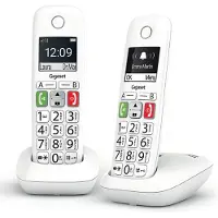 Gigaset E290, Analoges/DECT-Telefon, Kabelloses Mobilteil, Freisprecheinrichtung, 150 Eintragungen, Anrufer-Identifikation, Weiß