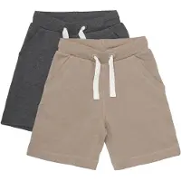 Minymo Sweatshorts - 2er-Pack - Fossil - - 2 Jahre (92) - Shorts