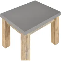 Beliani Hocker Grau / Heller holzfarbton Faserzement / Akazienholz 2er Set Indoor & Outdoor Garten Schlafzimmer Wohnzimmer