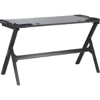 Beliani Gaming-Tisch Schwarz MDF Metall 122 x 60 cm RGB LED-Beleuchting Futuristisch Modern Kinderzimmer Jugendzimmer Büro