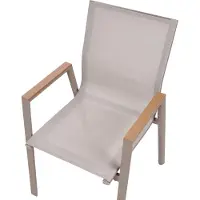Beliani Gartenstuhl 4er Set Taupe u. Braun aus Aluminium und Textilfasern Modernes Design Stühle für Garten Terrasse Außenbereich Outdoor