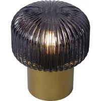 Lucide Tischlampe Jany Gold mit Rauchglas
