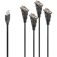 Lindy 42675, Schwarz, 0,94 m, USB Typ-A, DB-9, Männlich, Männlich