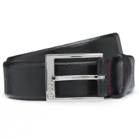 HUGO für Herren. 50541175 Volpiana Gürtel schwarz (80 cm), Lässig, Leder