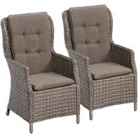Merxx Gartenstuhl "Riviera", beige (natur), B:59cm H:106cm T:70cm, Rattan, Stühle, Gartenstuhl, 2er Set, Polyrattan, Stahl
