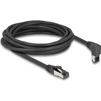 DeLOCK RJ45 Netzwerkkabel Cat.8.1 S/FTP 90° oben gewinkelt / gerade 5 m schwarz, 5 m, Cat8.1, S/FTP (S-STP), RJ-45, RJ-45, Schwarz