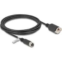 DeLOCK M12 Kabel A-kodiert 8 Pin Buchse zu RJ45 Buchse zum Einbau Cat.5e FTP 3 m schwarz, 3 m, Cat5e, F/UTP (FTP), M12, RJ-45, Schwarz