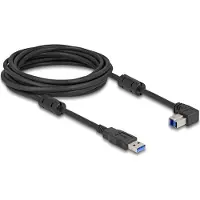 DeLOCK USB 5 Gbps Kabel Typ-A Stecker zu Typ-B Stecker 90° unten gewinkelt 5 m, 5 m, USB A, USB B, USB 3.2 Gen 1 (3.1 Gen 1), 5 Gbit/s, Schwarz