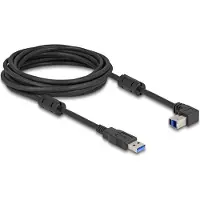 DeLOCK USB 5 Gbps Kabel Typ-A Stecker zu Typ-B Stecker 90° oben gewinkelt 5 m, 5 m, USB A, USB B, USB 3.2 Gen 1 (3.1 Gen 1), 5 Gbit/s, Schwarz