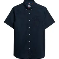 Superdry für Herren. M4010944A Navy Oxford-Hemd (S), Lässig, Baumwolle, Kurzarm, Marine
