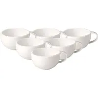 Villeroy & Boch Tasse "Kaffeetasse NewMoon 190 ml 6er Set weiß", weiß, 6 tlg., Porzellan, Trinkgefäße, Tasse