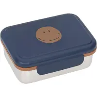 Lassig Lunchbox LÄSSIG "Little Gang, Smile navy", Kinder, Gr. B/H/L: 17,3cm x 6,9cm x 13,3cm, blau (navy), Edelstahl, Polyprophylen (PP), Silikon, Lebensmittelaufbewahrungsbehälter Lunchbox