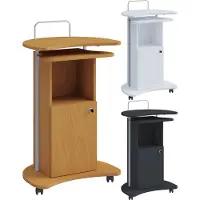 VCM Bürowagen "Holz Stehpult Rednerpult Stehtisch Rollen Komil", weiß, B:56cm T:41cm, Tische, Bürowagen