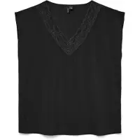 Vero Moda Spitzentop "VMSAFA SL V-NECK LACE TOP WVN GA NOOS"