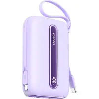 JOYROOM Quick Charge 22,5 W Mini-Powerbank mit Doppelkabeln 20000 mAh - Lila