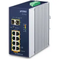 Planet IP30 Ind 8-P 10/100/1000T, Unmanaged, Gigabit Ethernet (10/100/1000), Vollduplex, Power over Ethernet (PoE), Wandmontage