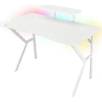 Genesis Holm 320 RGB, Gerade, Rechteckige Form, MDF-Platten, Metall, Gaming, Weiß