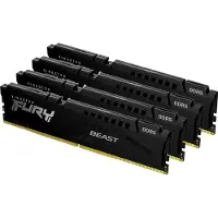 Kingston Technology FURY Beast 64 GB 5600 MT/s DDR5 CL40 DIMM (4er-Kit) Black XMP, 64 GB, 4 x 16 GB, DDR5, 288-pin DIMM, Schwarz