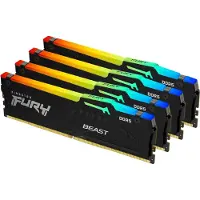 Kingston Technology FURY Beast 64 GB 5600 MT/s DDR5 CL40 DIMM (4er-Kit) RGB XMP, 64 GB, 4 x 16 GB, DDR5, 288-pin DIMM
