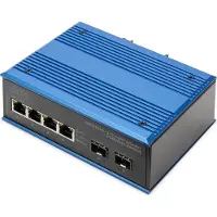 Digitus Industrieller 4+2 -Port Gigabit Ethernet Switch, Unmanaged, Gigabit Ethernet (10/100/1000), Vollduplex, Rack-Einbau