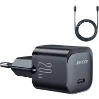 JOYROOM Mini-USB-C 20-W-PD-Wandladegerät mit iPhone-Lightning-Kabel, Schwarz
