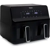 Tristar FR-9040 Doppel-Fritteuse 2700 W Heißluft-Funktion, Timerfunktion, Antihaftbeschichtung, Temperaturvorwahl Schwarz (FR-9040)