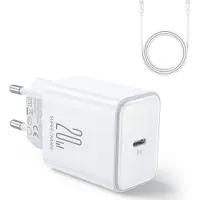 JOYROOM JR-TCF06 Netzladegerät USB-C PD 20 W + USB-C-Kabel – Weiß