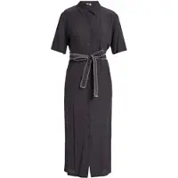 Roxy Island Escape Solid Kurzarm Langes Kleid