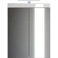 Ebuy24 Spiegelschrank "Avena", weiß (weiß matt, weiß hochglanz), B:60cm H:77cm T:17cm, Schränke, Spiegelschrank, Spiegelschrank wahlweise mit Beleuchtung - (B/T/H) 60/17/77 cm