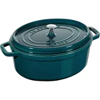 Zwilling STAUB LA COCOTTE, Auflaufform, Oval, Eisenguss, Keramik, Gas, Halogen, Induktion, Versiegelte Platte, Blau, La-Mer