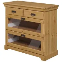 Otto Home Kommode "Rügen", beige (natur), B:95cm H:84cm T:40cm, Massivholz, Sideboards, Kommode, zertifizietes Massivholz, mit Schubkasten und Glaseinsatz