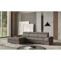 Sit&More Ecksofa SIT & MORE "Broadway L-Form", braun (schlamm), B:284cm H:79cm T:171cm, 100% Polyester, Sofas, Ecksofa, inklusive Kopfteilverstellung, wahlweise mit Schlaffunktion