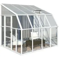 RION Kunststoff Anlehngewächshaus Sun Room 44 Weiß 260x258x266 cm