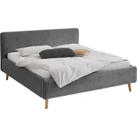 Meise Polsterbett .MÖBEL "Mattis", grau (anthrazit), B:201cm H:105cm L:218cm, Bezug Bett: Boucle (100% Polyester), Betten, Polsterbett, Topseller, wahlweise mit Bettkasten