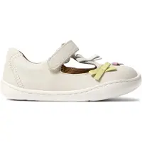 Camper für Mädchen. K800629-001 Peu Cami Twins Ballerina-Pumps aus weißem Leder (22), Wohnung, Klettverschluss, Lässig, Nachhaltig, Kinderbe