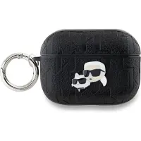 Karl Lagerfeld Case KLAP2PGKCPK Apple AirPods Pro (2. Generation) Cover Monogram Karl & Choupette Kopf schwarz/black