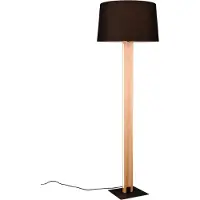 TRIO Stehleuchte 150cm mit Holz und Stoffschirm