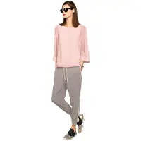 Rick Cardona By Heine Blusenshirt "Blusenshirt", Damen, Gr. 34, beige (puder), 100% Polyester, Unterteil:5% Elasthan, 95% Viskose, , unifarben, Rundhals, Shirts Blusenshirt