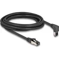 DeLOCK 80396 RJ45 Patchkabel CAT 8.1 S/FTP 3.00 m Schwarz Gewinkelter Kabelabgang 1 St.